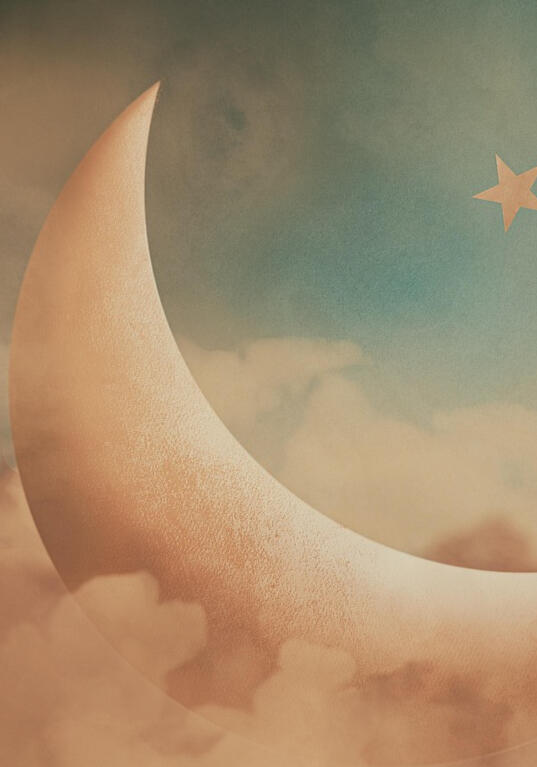 Bild von Bianca Van Dijk auf Pixabay Mond und Sterne und Wolken. Gemalt